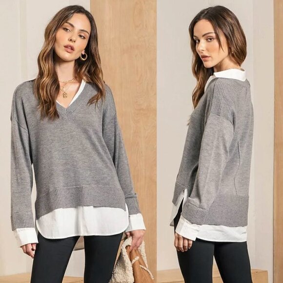 Brenna Layered Pullover Top - Picture 1 of 10